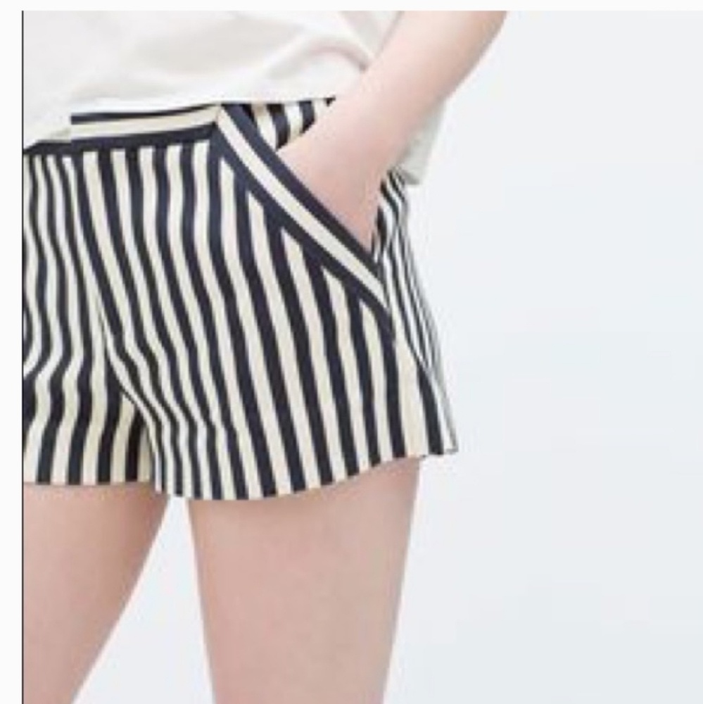 Navy/White striped shorts